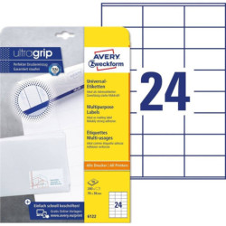 Avery 6122 hvide 24 pr.ark
