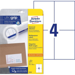 Avery 6124 hvide 4 pr.ark