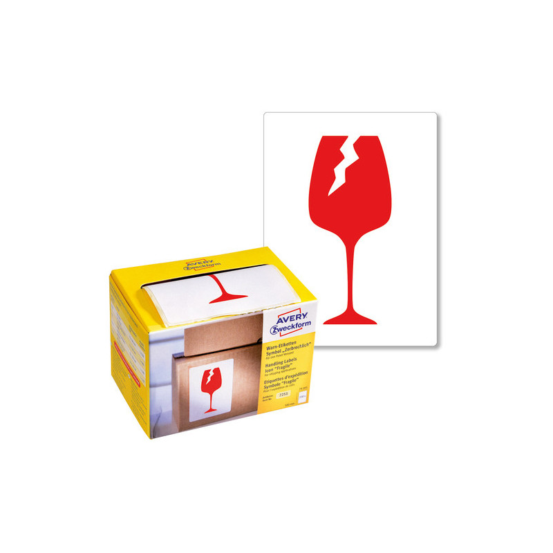 Avery 7251 Advarselsetiketter fragile symbol