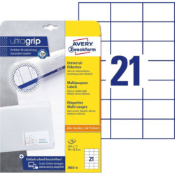 Avery 3652-10 hvide 21 pr.ark