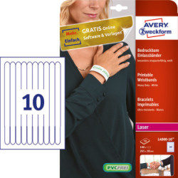 Avery L4000-10 Hvide printselv armbånd 265x18mm 100stk
