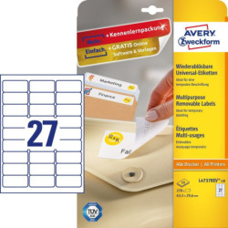 Avery L4737REV-10 aftagelige etiketter 63