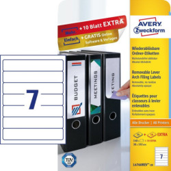 Avery L4760REV-20 Aftagelige etiketter 38x192mm