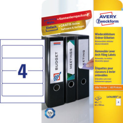 Avery L4761REV-10 Aftagelige etiketter 61x192mm
