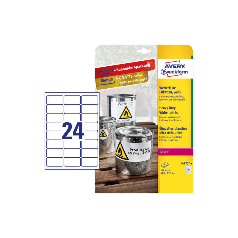 Avery L4773-8 Heavy Duty etiketter 63