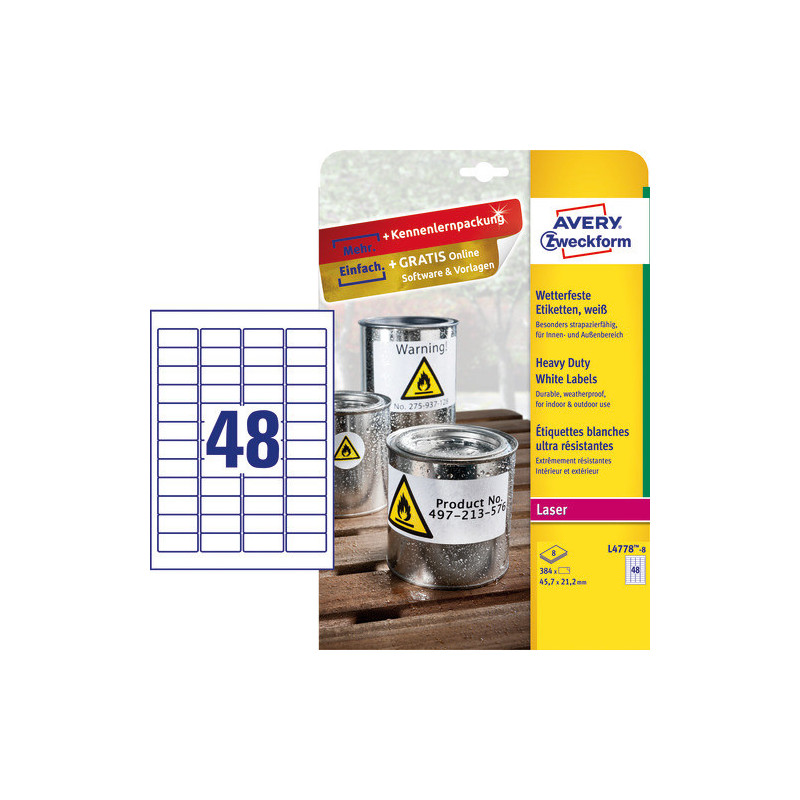 Avery L4778-8 Heavy Duty etiketter 45