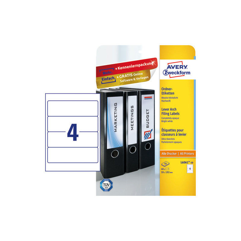 Avery L6061-10 Blockout etiketter 59x192mm