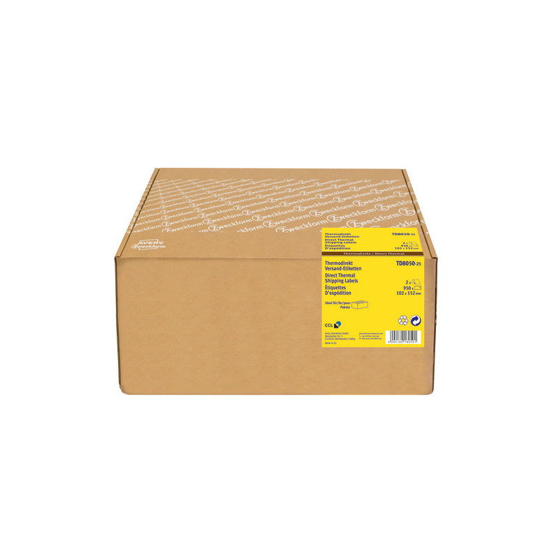 Avery TD8050-25 Thermoprint labels 102x152mm 2 ruller Avery TD8050-25 Thermoprint labels 102x152mm 2 ruller