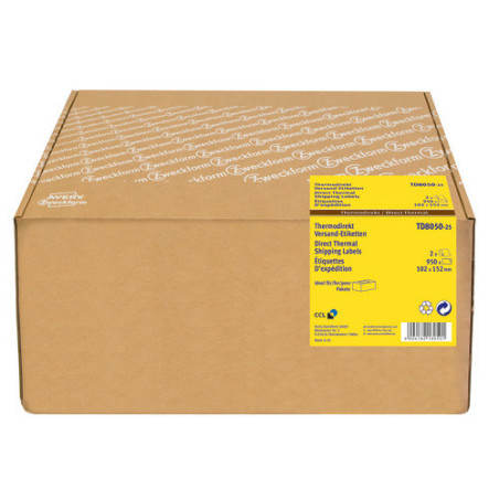 Avery TD8050-25 Thermoprint labels 102x152mm 2 ruller