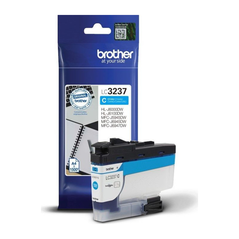 Blækpatron LC3237C Cyan Original Brother 1500s