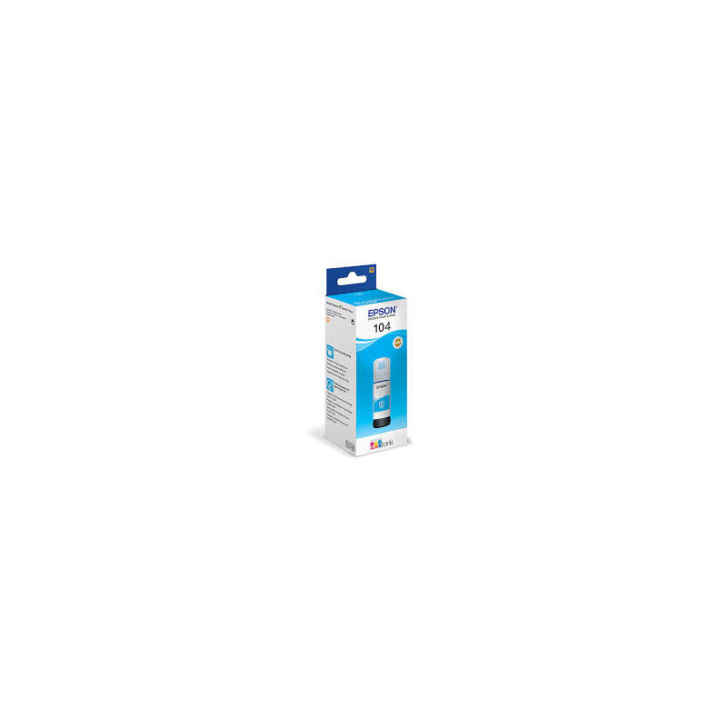 Blæk C13T00P240 Cyan EcoTank 104 flaske Original Epson
