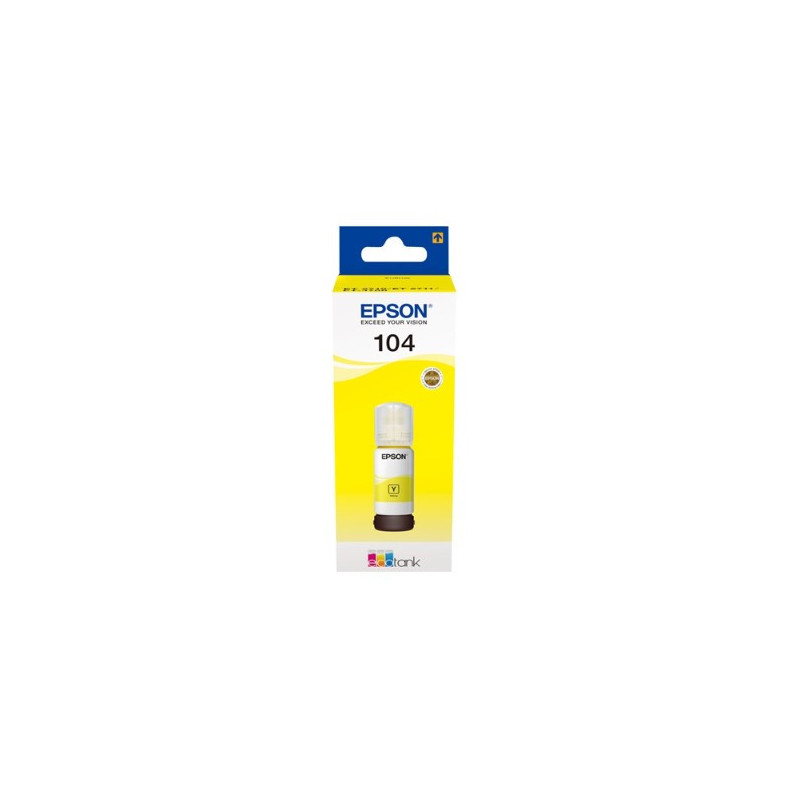 Blæk C13T00P440 gul EcoTank 104 flaske Original Epson
