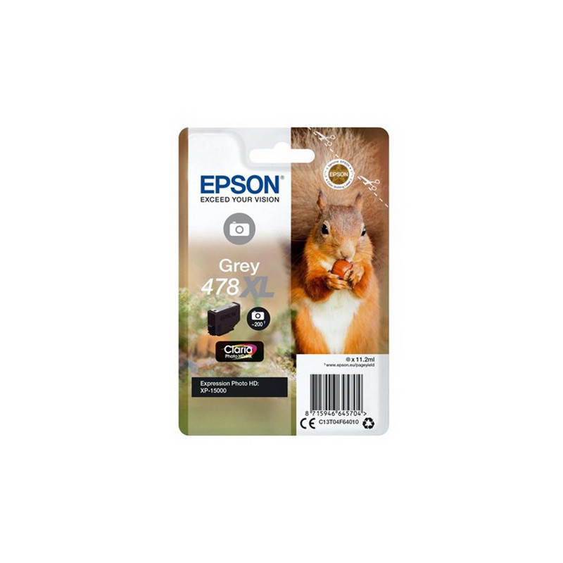 Blækpatron C13T04F64010 grå 478XL Original Epson Blækpatron C13T04F64010 grå 478XL Original Epson