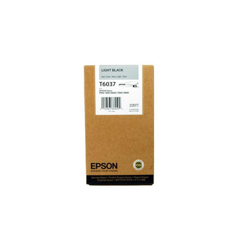 Blækpatron C13T603700 Lys sort Original Epson