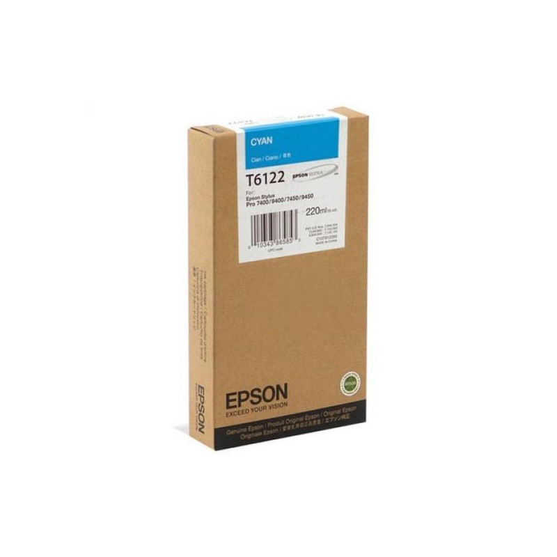 Blækpatron C13T612200 cyan Original Epson (220ml)