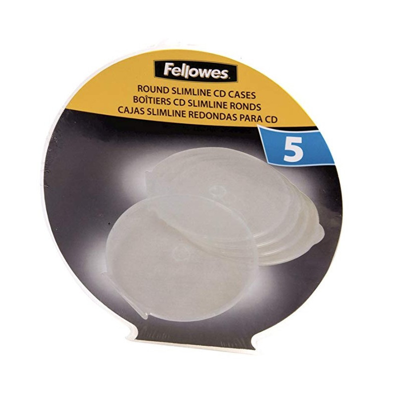 Fellowes 9834201 CD SlimCase Runde 5stk (Udsalg få stk)