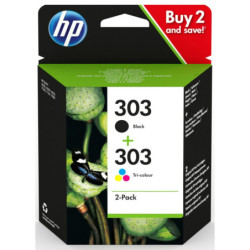 Blækpatron 3YM92AE 2-pack Black-Tri-color 303 Original HP