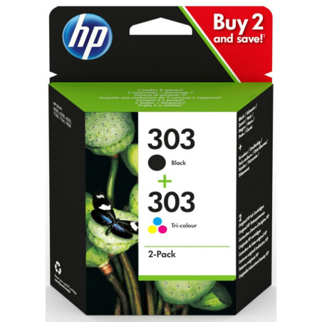 Blækpatron 3YM92AE 2-pack Black-Tri-color 303 Original HP