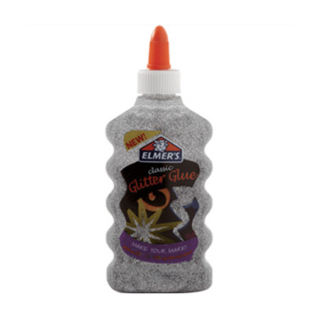 Glitter lim sølvfarvet 177ml