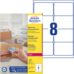 Avery L7165B-100 BlockOut Adresse etiketter 8 pr. ark 99.1 x 67.7 100 ark