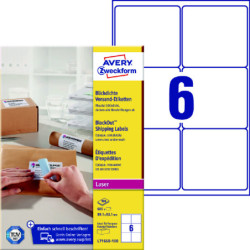 Avery L7166B-100 BlockOut Shipping etiketter 6 pr. ark 99.1 x 93.1 100ark