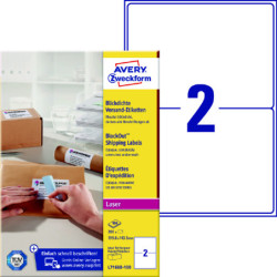 Avery L7168B-100 BlockOut etiketter 2 pr. ark 199.6 x 143.5 100ark