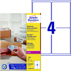 Avery L7169B-100 BlockOut Shipping etiketter 4 pr. ark 99.1 x 139 100ark