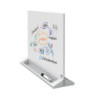 Skrivebords whiteboardtavle i glas brilliant hvid