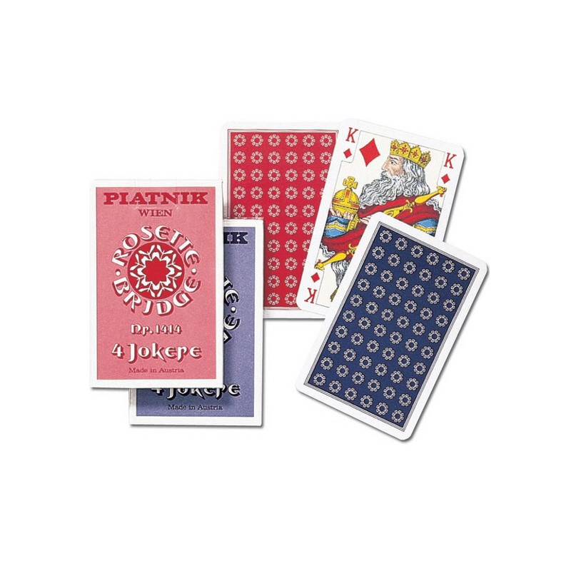 Spillekort Piatnik Rosette bridge 2414 med 4 jokere