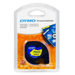 Sort tekst på gul plasttape 12mm