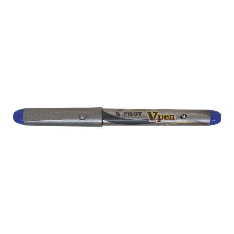 Fyldepen V-Pen Silver m-hætte blå