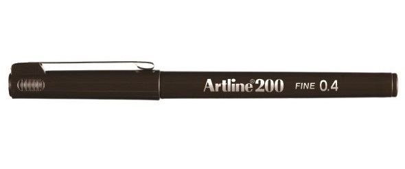 Fineliner 200 Fine 0.4 mrkebrun, Artline EK-200 D.brown, 12stk