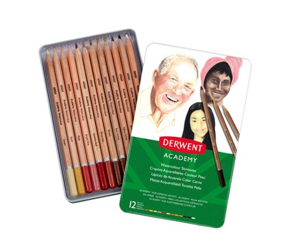 Akvarel hudfarve blyanter 12 stk. Derwent 2300386 (6 sker)
