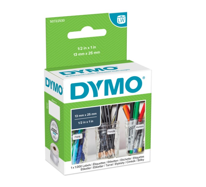 DYMO universal etiket 2x13x25mm, 1000stk. S0722530