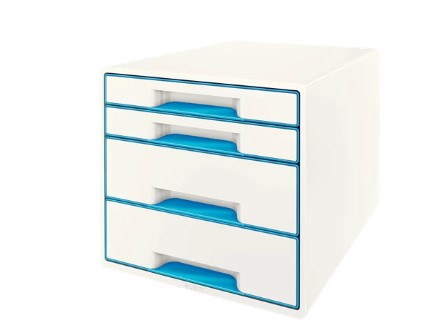 Desk Cube Leitz WOW 4-skuffer hvid/bl 52132036