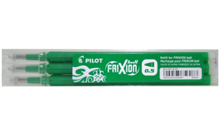 Frixion Clicker 0,5 refil grn (3), Pilot BLS-FR5-S3-G,1stk