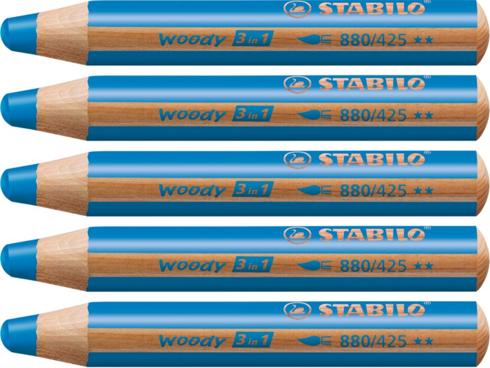 Stabilo woody 880/425 Bl tyk farveblyant 5stk