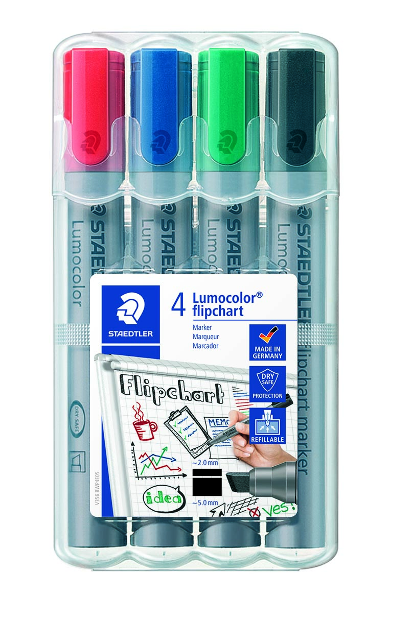 Marker Lumocolor flipchart skr 2-5mm ass (4), Staedtler 356 B WP4