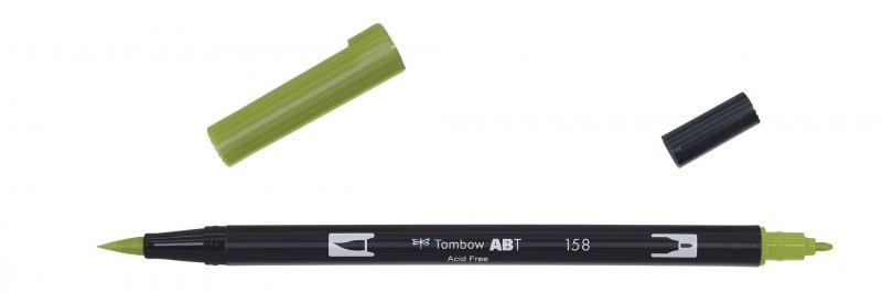 Marker ABT Dual Brush 158 mrk olive, Tombow ABT-158, 6stk