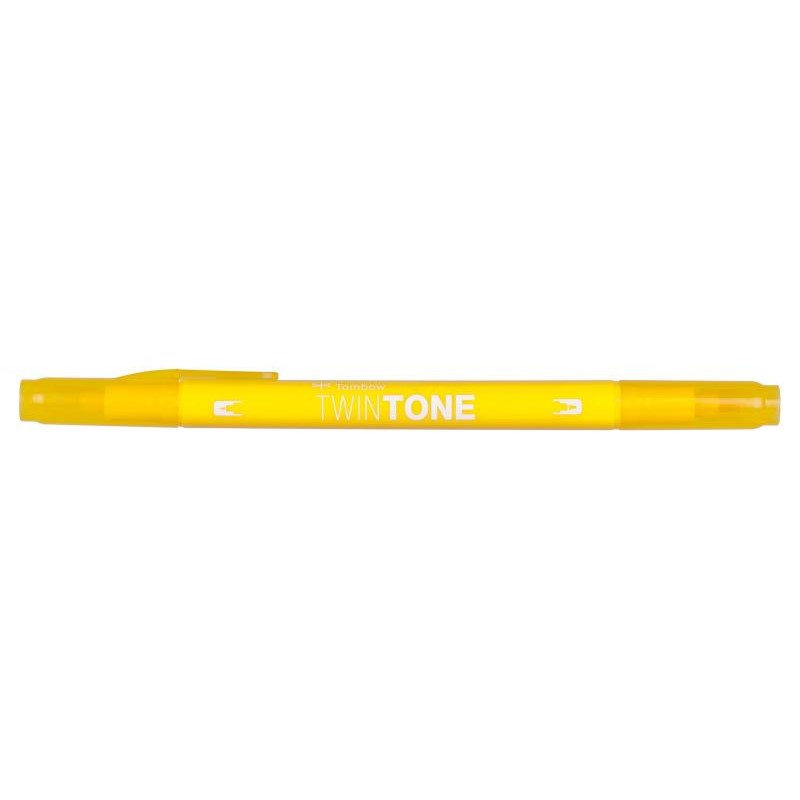 Marker TwinTone gul 0,3/0,8, Tombow WS-PK03, 6stk