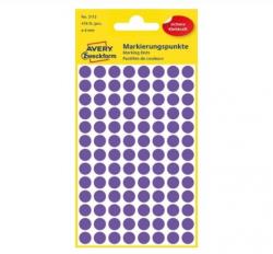 Avery 3112 Runde etiketter, permanent lim, violet 8mm, 416stk