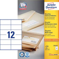 Avery LR3424 Adresse etiketter DL kuverter 12 pr. ark 105 x 48 100 ark