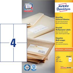Avery LR3483 Adresse etiketter store kuverter 4 pr. ark 105 x 148 100 ark