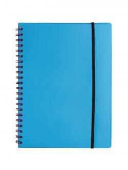 Notesbog A4 plast med spiralryg bl, Bngers 421066