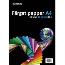 Farvet papir A4 80 gr. ass. farver 50stk, Bngers 875080, 10stk