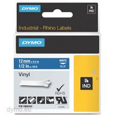 DYMO Rhino 1805243 Vinyl tape 12mm x 5,5m hvid p bl