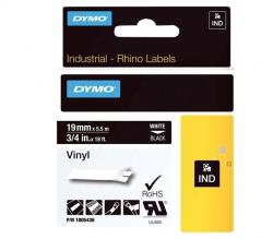 DYMO Rhino 1805436 Vinyl tape 19mm x 5,5m hvid p sort