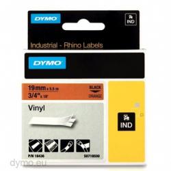 DYMO Rhino 18436 Vinyl tape 19mm x 5,5m sort p orange