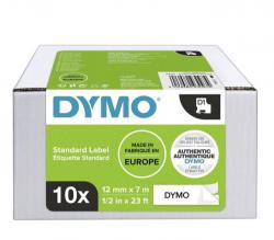 D1 Tape 12mm x 7m (sort p hvid) 10 Pack, DYMO 2093097