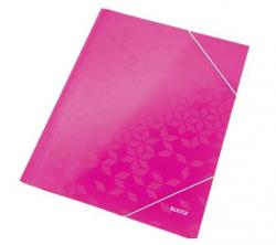 3-klap mappe Leitz WOW pap A4 pink, 10 stk., varenr. 39820023